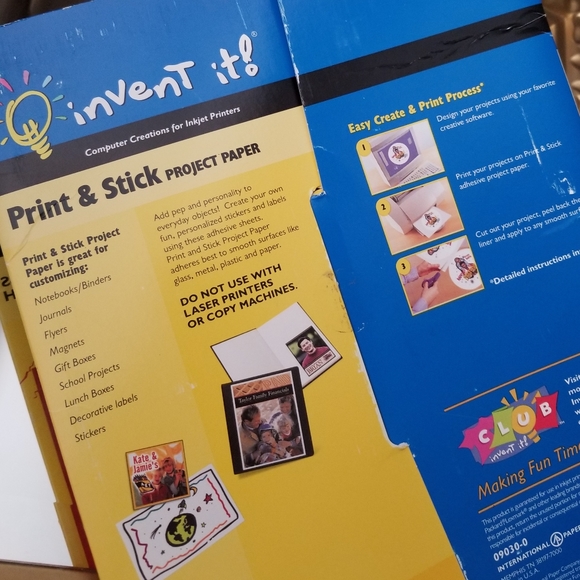 ❗Invent It Print & Stick Project Glossy Paper Sheets Set of 8❗ - Picture 3 of 4